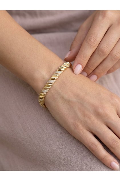 ÇELİK ZİRKON TAŞ DETAYLI ZARİF BİLEKLİK