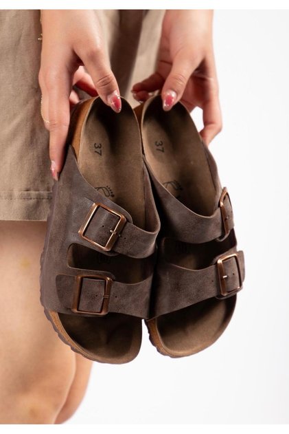Unisex Premium Suede Double Buckle Timeless Stylish Slippers | Home & Street Style