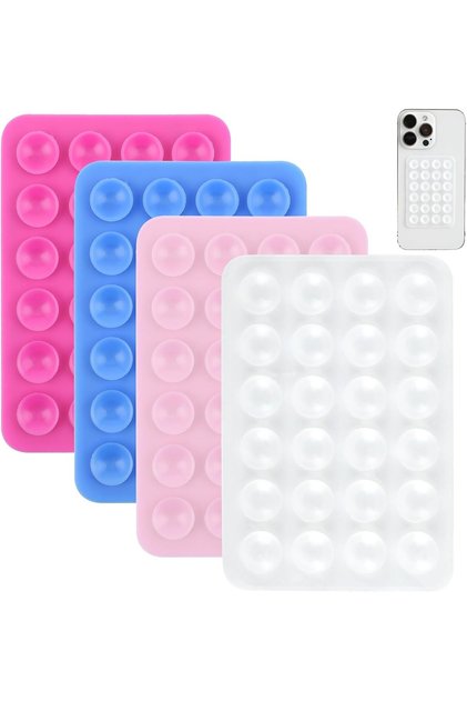 Removable and Attachable Double-Sided Suction Cup Silicone Phone Holder Removable Mirror Glass Tile Fixer Phone Stand Attachment Suction Cup Phone Holder