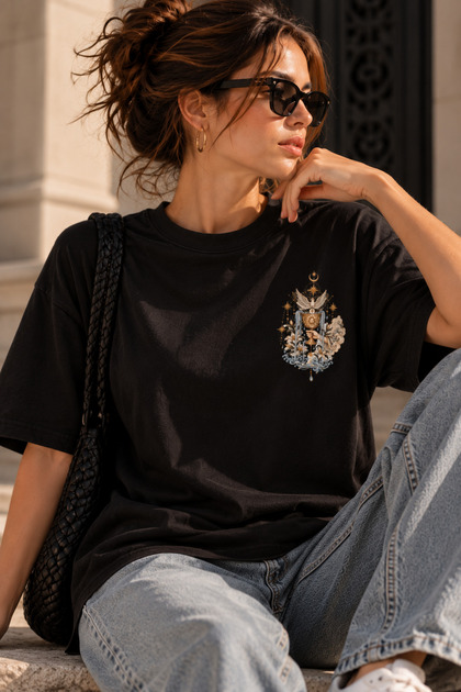 Ezo Kupa Ası Hak Ediş Printed 100% Cotton Oversize T-Shirt