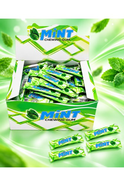Chewing Gum – Gumă de Mestecat cu Aromă de Mentă, 200 bucăți x 3 g