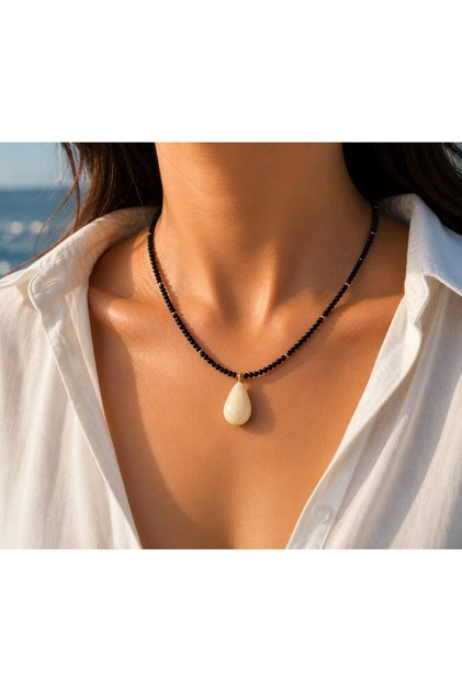 Minimal Crystal Drop Murano Glass Pendant Color Option