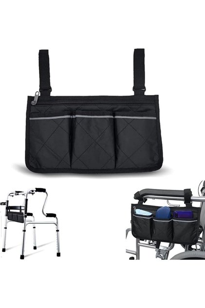 Wheelchair Bag with Pockets, Universal Waterproof Armrest Side Bag for Home, Outdoor, Baby