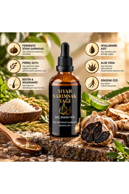 Siyah Sarımsak ve Pirinç Suyu Saç Bakım Serumu 50 ml