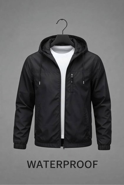 New Season Black Men's Waterproof Raincoat & Windbreaker