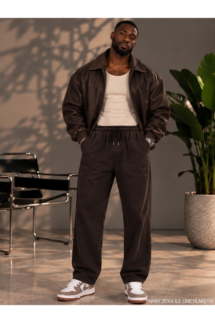 Men's Classic Baggy Trousers Brown