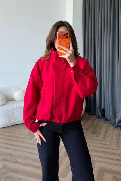 Dik Yaka Basic Bomber Ceket
