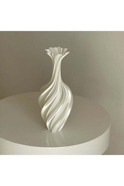 Threaded vase, Fluted creamy white, Modern, Suitable for Living Room, Dining Table, Entrance, Shelf