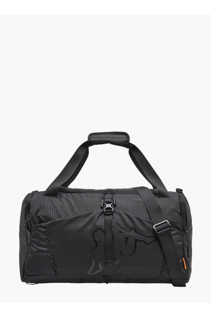Printed Duffle Bag with Zip Closure and Detachable Strap