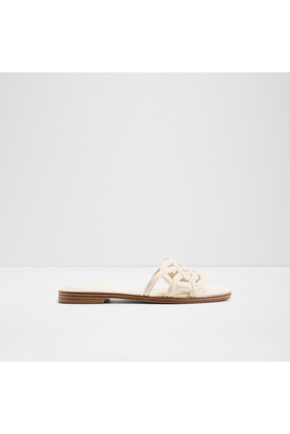 Gwalissi Ladies White Flat Sandals