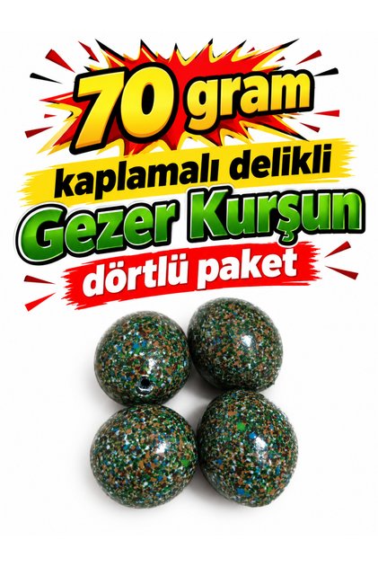 70 gram kaplamalı delikli Gezer Kurşun dörtlü paket 4x70 toplam 280 gram