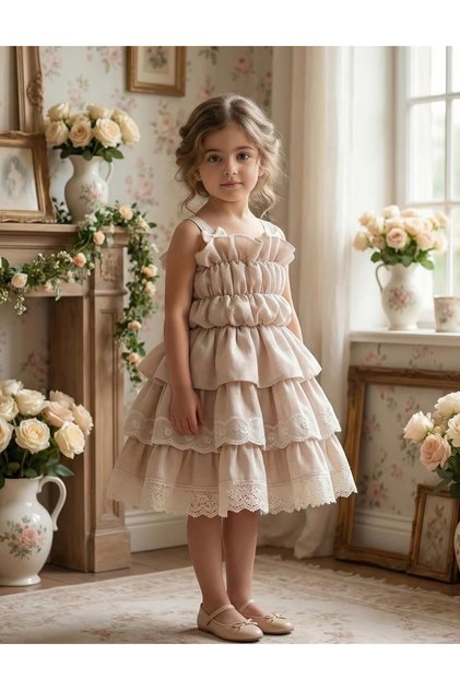 Children's 4-Piece Set (Top - Skirt - Small Handbag - Hair Accessory)