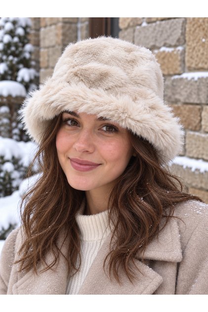 Elegant Fur Cap ✨   - New Premium Russian Plush Style Women's Winter Hat with Inner Lining