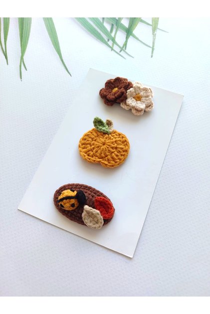Ready for Autumn Baby Shower Baby Gift Hairless Baby Hairpin 3-Piece Baby Mevlüt Gift Handmade Knitted Organic Baby Hair Accessories