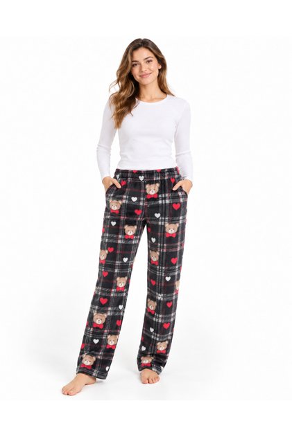 Women's Fleece Textured Patterned Relaxed Fit Sweatpants 96 cm
