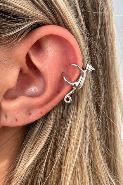 Cat Figured Ear Cartilage Earring – Cat Design Ear Cuff Women's Earring
