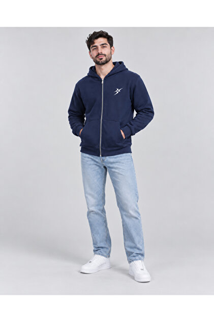 Men's Zip-Up Sweatshirt Cardigan, 3-Thread, Thick Fabric