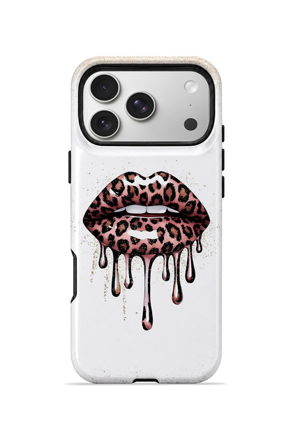 iPhone 17 Pro Max Vorian Magsafe Double Layer Dripping Leopard Lip Case