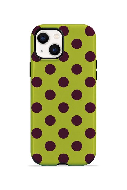 iPhone 15 Vorian Double Layer Lemon Plum Polka Dot Case