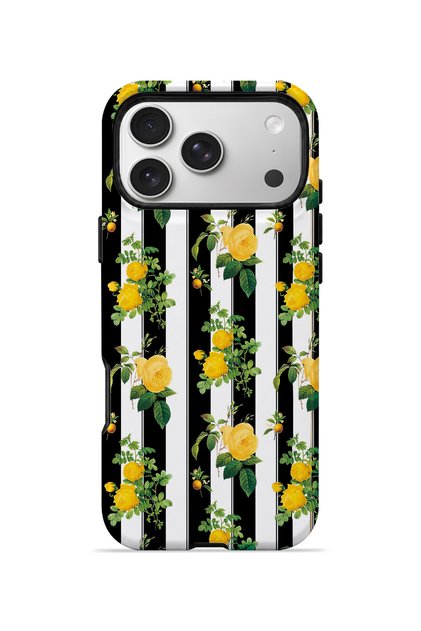 iPhone 17 Pro Max Vorian Double Layered Yellow Rose Stripe Case