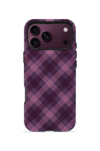 iPhone 18 Pro Vorian Double Layer Lilac Smoke Plaid Case