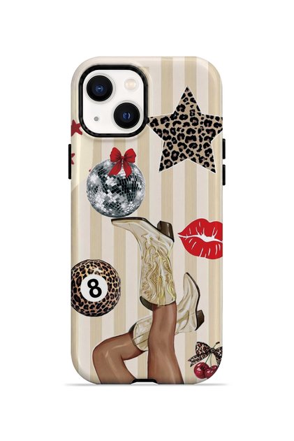 iPhone 15 Vorian Double-Layered Case with Retro Leopard Collage