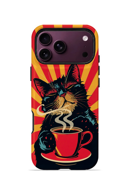 iPhone 18 Pro Max Vorian Double Layer Coffee Break Cat Case