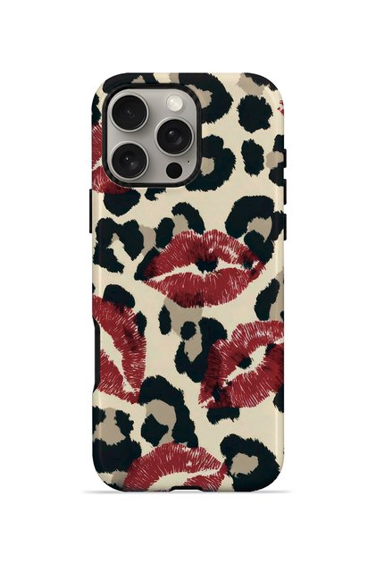 iPhone 16 Pro Max Vorian Double Layer Leopard Lipstick Marks Case