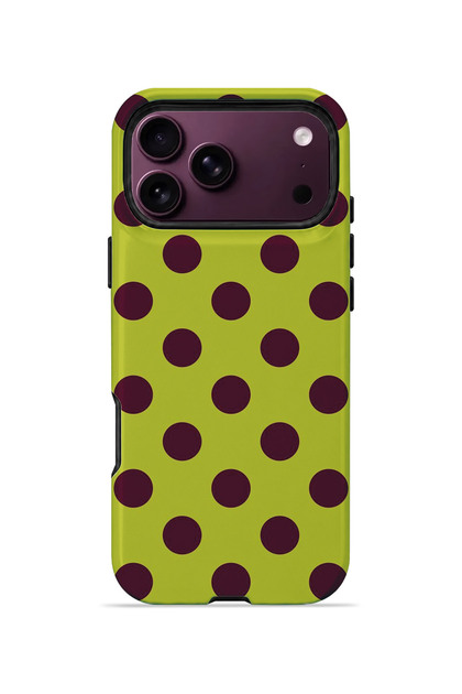 iPhone 18 Pro Max Vorian Double Layer Lemon Plum Polka Dot Case