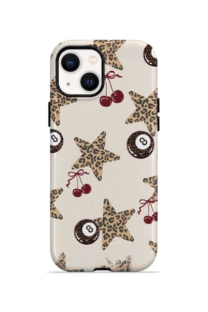 iPhone 13 Vorian Double-Layered Case with Cherry Leopard Star Design