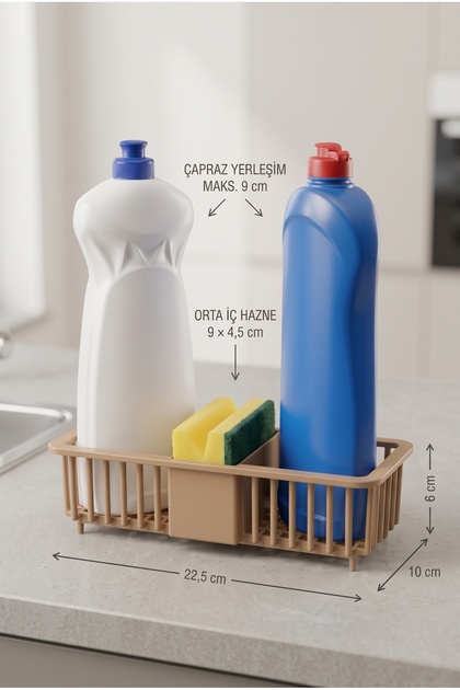 2 Pieces Stainless Plastic Kitchen Bathroom Organizer | Liquid Soap Dishwashing Detergent | Shampoo Shower Gel Organizer
