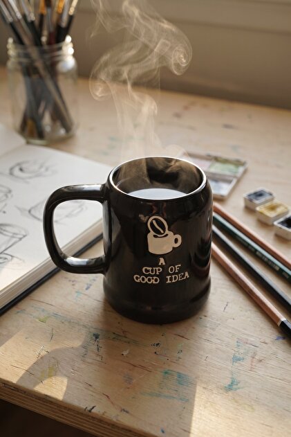 Cozy Porselen Kupa Siyah - 225 ml
