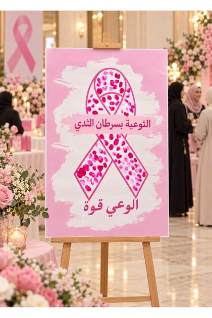 Awareness Arabic Foam Board 100 X 60 cm | Breast Cancer Awareness Board