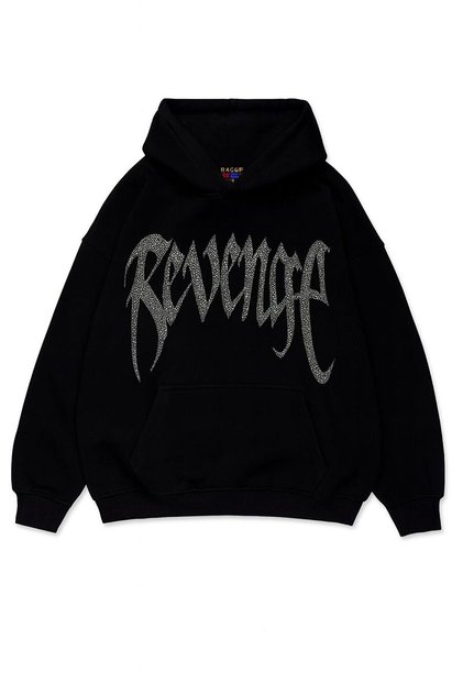 Revenge Stone Printed Oversize Unisex Hooded Sweatshirt