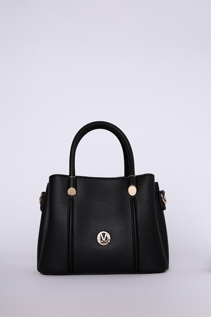 Textured Shoulder and Hand Bag Black
