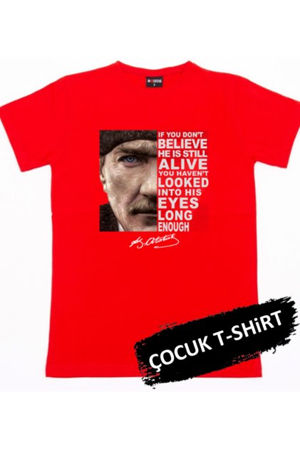 Ataturk "Alive" / Children's T-Shirt / Signature Print on the Back