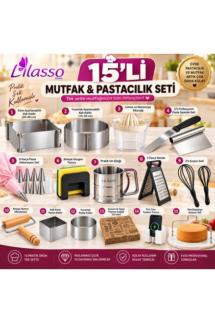 15 Piece Kitchen & Baking Set