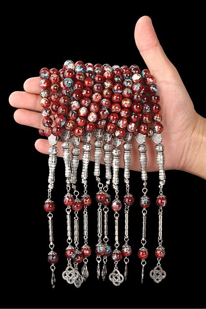10 Pieces Round Model Natural Stone Glass Prayer Beads Set, Gift Prayer Beads, Wholesale Prayer Beads, Men's Prayer Beads