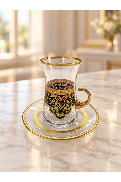 Mina Heybeli Patterned 12 Piece Tea Set 160 Cc