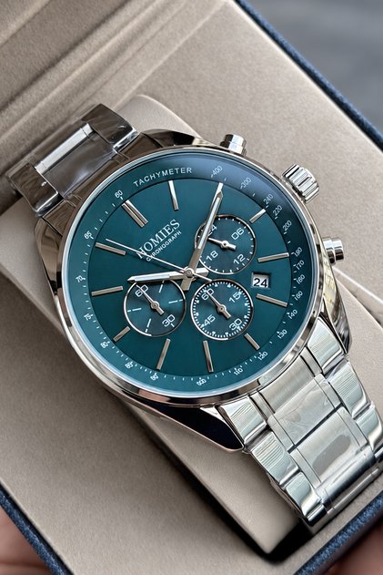 Original Men's Watch - 3 Atm Water Resistance - Silver Color Steel Band - Multifunction Movement - 2 Year Warranty - Gift Watch with Stylish Box Hme2090C3