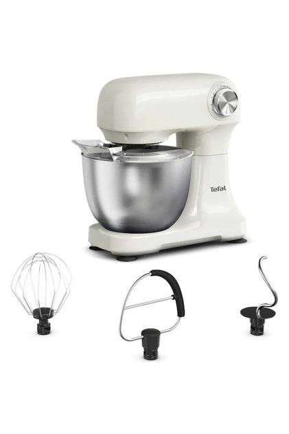 Κουζινομηχανή Bake Easy QB140AF0, 500W, 12 ρυθμίσεις ταχύτητας, κάδος 3.5 λίτρων, Λειτουργία Pulse, συμπαγής σχεδιασμός, αναδευτήρας αυγών, αξεσουάρ ανάμειξης, γάντζος ζυμώματος, λειτουργία αυτόματης διακοπής, μπεζ