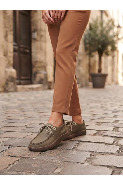 Mink Nubuck Leather Lace-Up Women's Casual Shoes