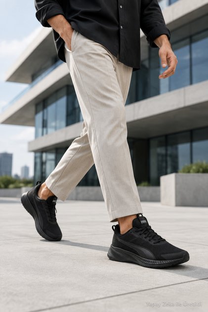 FY-7148 Siyah Erkek Casual Sneaker Günlük Rahat Comfort Spor Ayakkabı