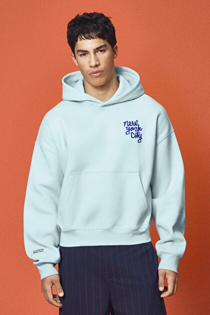 NATHAN WALKER pamuk karışımlı kapüşonlu sweatshirt