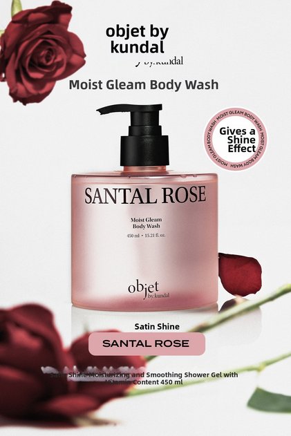 Smoothing Moisturizing Satin Finish Shower Gel Moist Gleam Body Wash (Santal Rose)