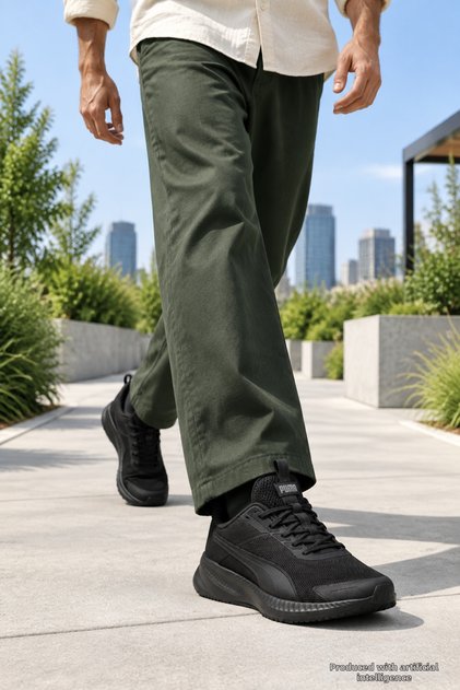 Fy-2571 Black Men's Casual Sneaker Daily Comfortable Sports Shoes