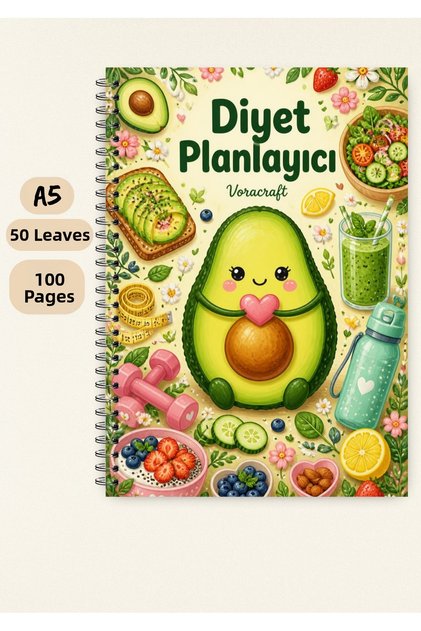 Diet Planner Notebook A5 50 Sheets 100 Pages Wire Spiral Dy00003