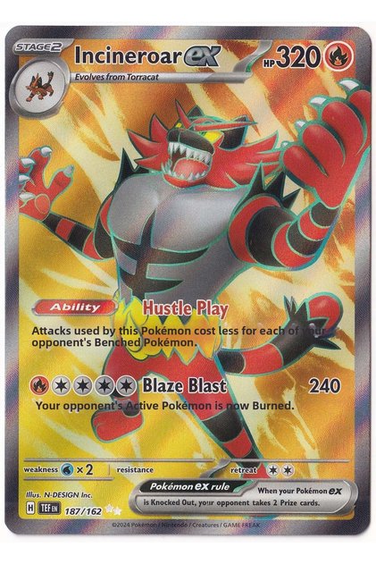 Incineroar Ex # 187 - Temporal Forces - Kart (Mint)