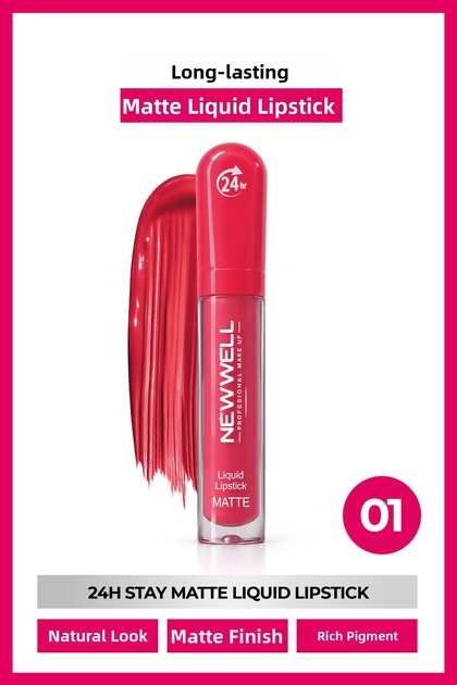 24H Stay Matte Liquid Lipstick Permanent Matte Liquid Lipstick 01 5.5 ml