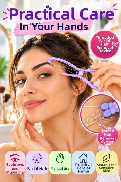 Slique Drawstring Eyebrow Mustache Hair Removal Tool Manual Facial Hair Removal Apparatus Practical Home Care Mixed Color